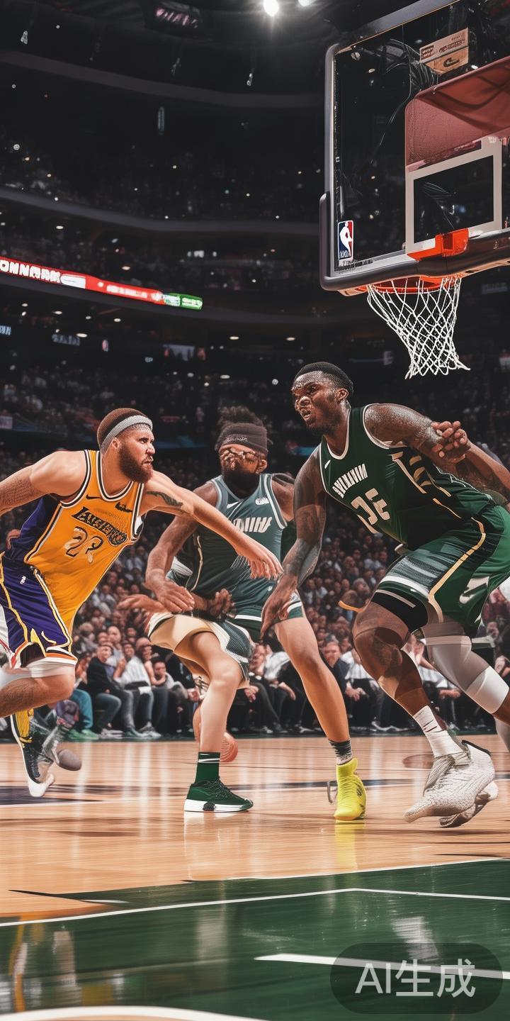 篮球赛场的激烈对抗：NBA季后赛也逐渐走向尾声，几